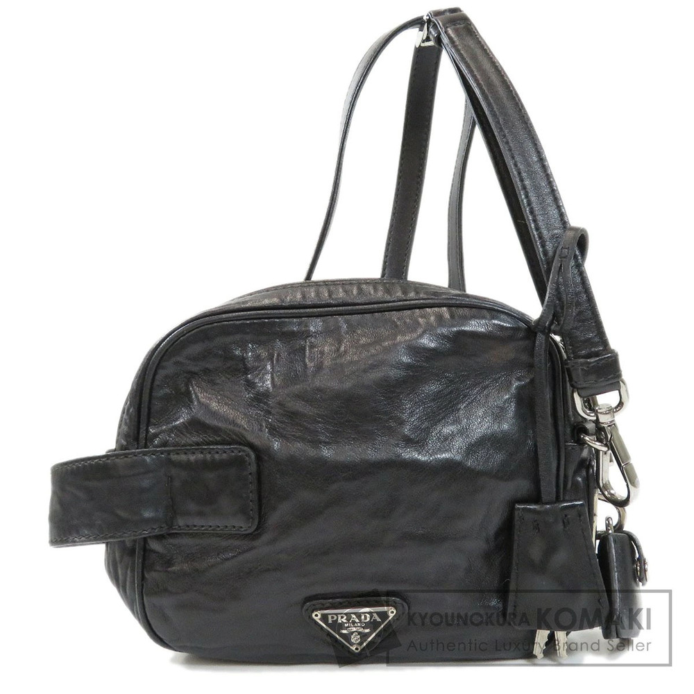 Prada bag Black Antique Nappa Leather Bauletto wrinkled effect